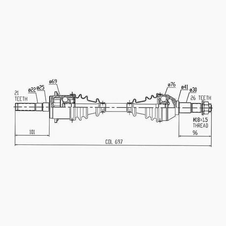 CV Shaft | Can Am Commander 800 / 1000 | Front R/H