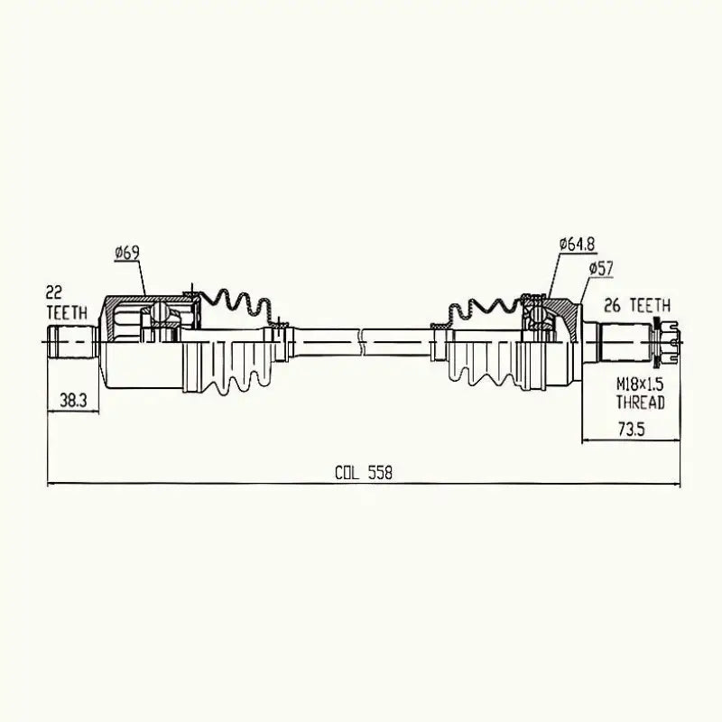 CV Shaft | Polaris Sportsman 550 / 850 / 1000 | Front