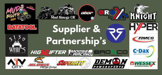 Supplier and partnership logos.