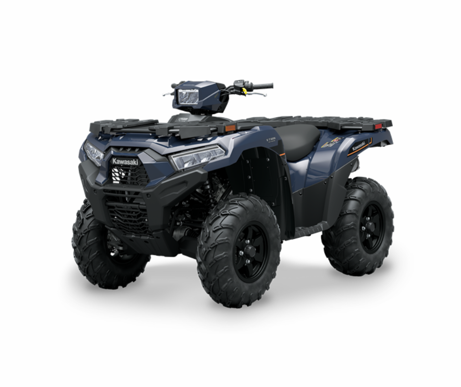 Dark green Kawasaki Kvf Brute Force 750 all-terrain vehicle with black tires