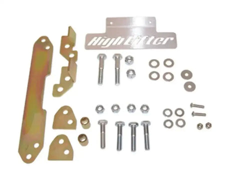 Assortment of metal hardware from High Lifter Lift Kits collection for vehicle customization