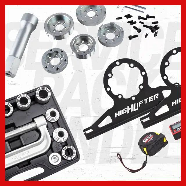 Assorted automotive tools and parts from High Lifter Tools collection