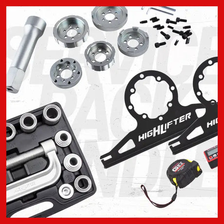 Assorted automotive tools and parts from High Lifter Tools collection