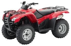 Red Honda TRX 420 2007-2013 IRS FPA off-road ATV with four large wheels