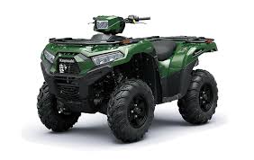 Dark green Kawasaki Kvf Brute Force 750 all-terrain vehicle with black tires