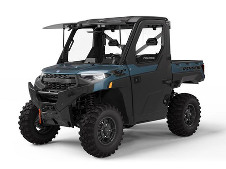 Dark teal and black Polaris Ranger XP 1000 NorthStar UTV with full cab and cargo bed