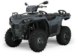 Dark gray Polaris Sportsman 570 ATV with large knobby tires for off-road adventures