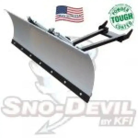 Silver ATV UTV snow plow blade with black wear bar and mounting frame in Snow Plows For ATV UTV collection