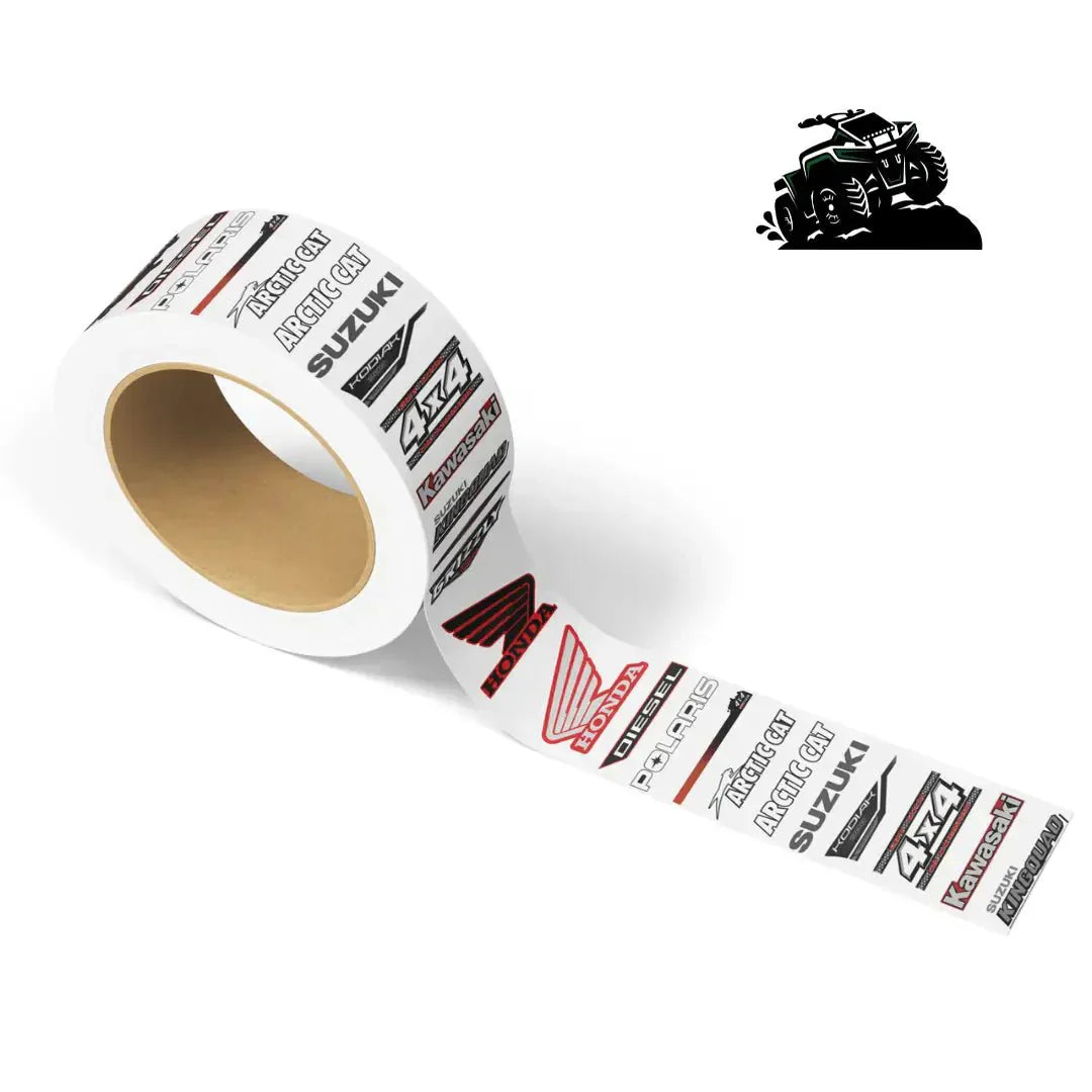 White adhesive tape roll with ATV brand logos in UTV SXS Stickers collection