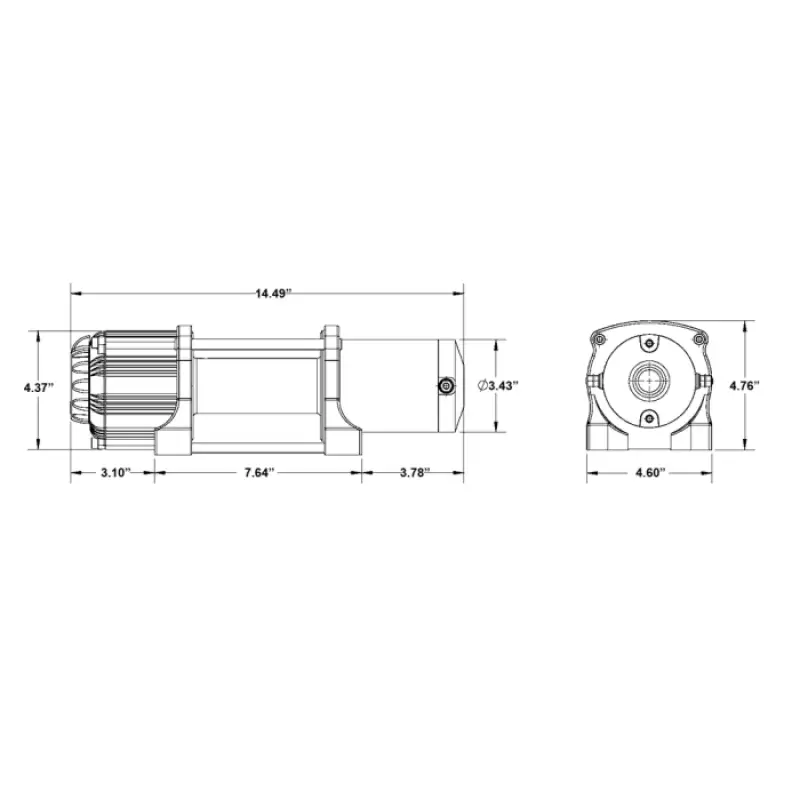 12V WINCH 2 TON 2,000KG, ATV/UTV, SYNTHETIC ROPE, 4 BOLT, SUPERATV WN - 4500Utv winchMud Hawgz Uk