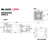 12V WINCH 5.5 TON 5,500KG, ATV/UTV, SYNTHETIC ROPE, 4 BOLT, SUPERATV WN - 12000Utv winchMud Hawgz Uk