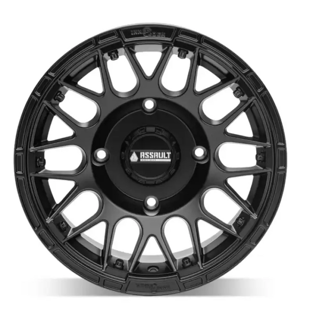 15x10 ASSAULT INDUSTRIES HELLFIRE BEADLOCK WHEELS, SATIN BLACK 4/136 4/137 (4x136 4x137) WHL - 136 - 4 - 15 - 10 - ILSBUtv SXS wheelsMud Hawgz Uk