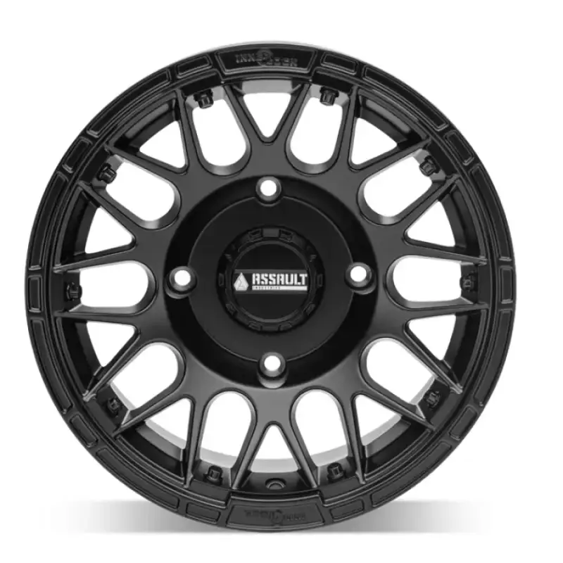 15x7 ASSAULT INDUSTRIES HELLFIRE BEADLOCK WHEELS, SATIN BLACK 4/156 4x156 WHL - 156 - 4 - 15 - 7 - ILSBUtv SXS wheelsMud Hawgz Uk