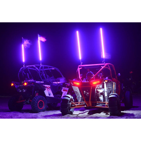 5150 Whips - Pair of 2 ft 187 whips with Bluetooth Mud Hawgz Uk