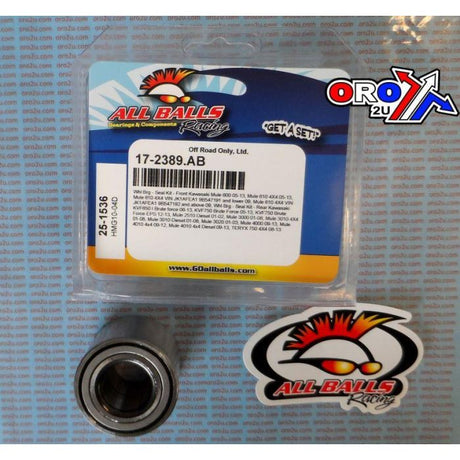 WHEEL BEARING KIT FRONT & REAR 01-22 KAW MULE/KVF/TERYX, ALLBALLS 25-1536 ATV