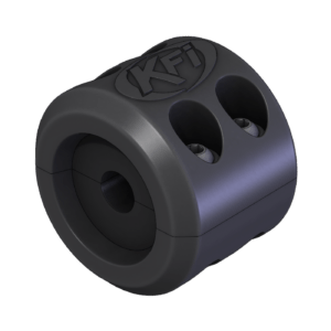 Black muzzle brake displayed with Assault Series 3500lb Winch - Synthetic Cable.