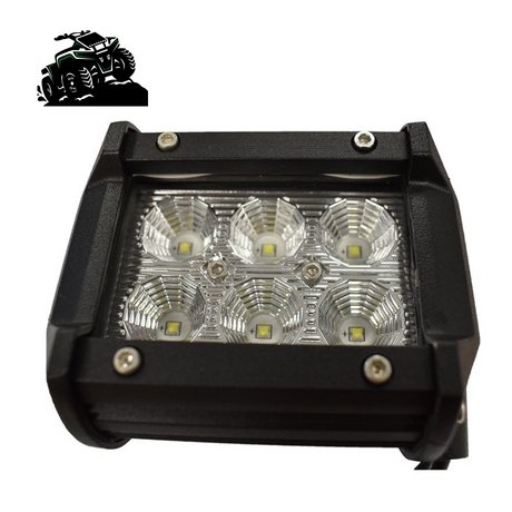 HYPER LED Single Flood Light 18W 12v 95mm x 65mm x 65mm - Mud Hawgz Off-Road