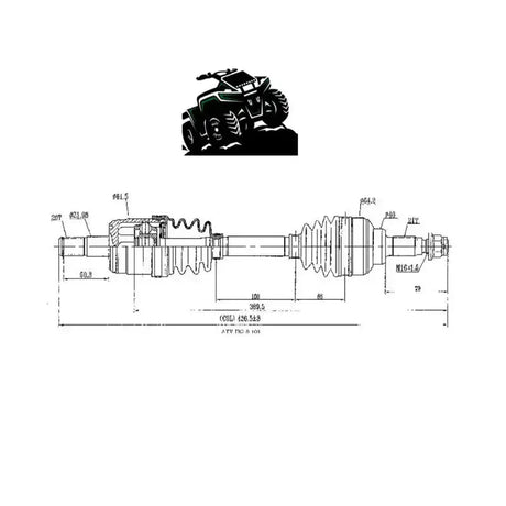 Complete CV Shaft Front Right Hand Honda TRX420 FA IRS 15 - 19Vehicle Parts & Accessories:ATV, Side - by - Side & UTV Parts & Accessories:Body & Frame:Body Parts, Doors & Fenders:FendersMud Hawgz Uk