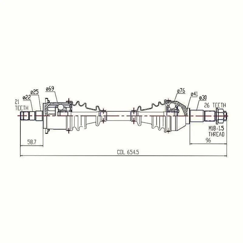 CV Shaft | Can Am 800 / 1000 Commander | Front L/H