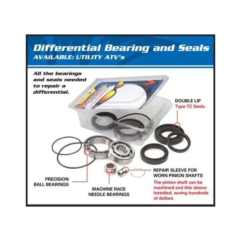 DIFFERENTIAL KIT FRONT KAW ALLBALLS 25-2066 - Atv Differential Bearing Kit