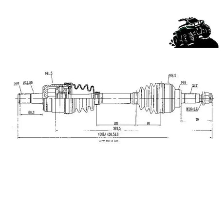 HYPER CV Shaft Honda TRX 420 FA/FE/FM 2007 - 09 FrontVehicle Parts & Accessories:ATV, Side - by - Side & UTV Parts & Accessories:Steering & Suspension:A - Arms & SwingarmsMud Hawgz Uk