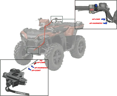 KFI Plug - N - Play Winch Kit For Polaris Sportsman Scrambler ATVAtv WinchMud Hawgz Uk