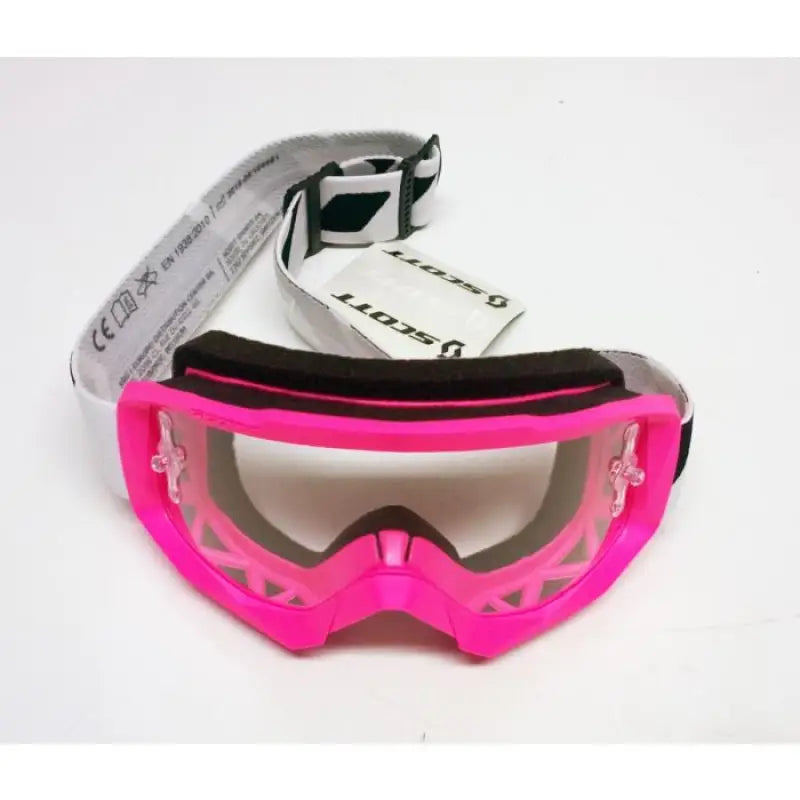 SCOTT HUSTLE GOGGLES CLEAR LENS PINK/WHITE SC084106 - Goggles